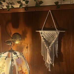 Chic Cream Homemade Macrame Wall Hanging